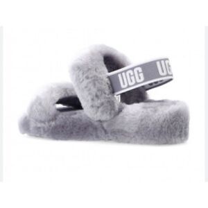 UGG
‘OH YEAH’ FUR SANDALS in Gray size 5